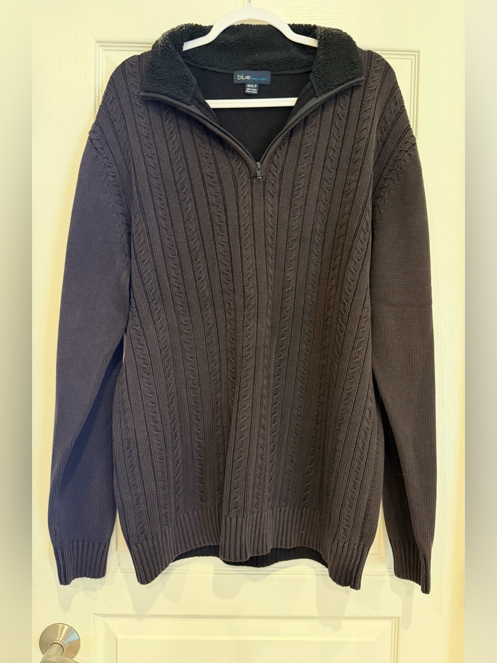 Men’s Pronto Uomo Dark Brown Cable Knit Half-Zip Sweater